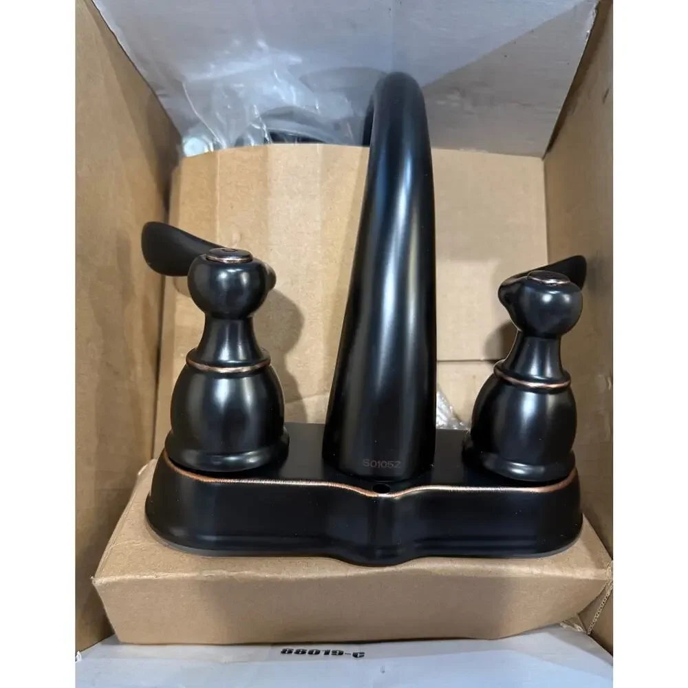 Windemere Centerset Oil Rubbed Bronze Bathroom Faucet, 4 Inch 3 Hole Bathroom